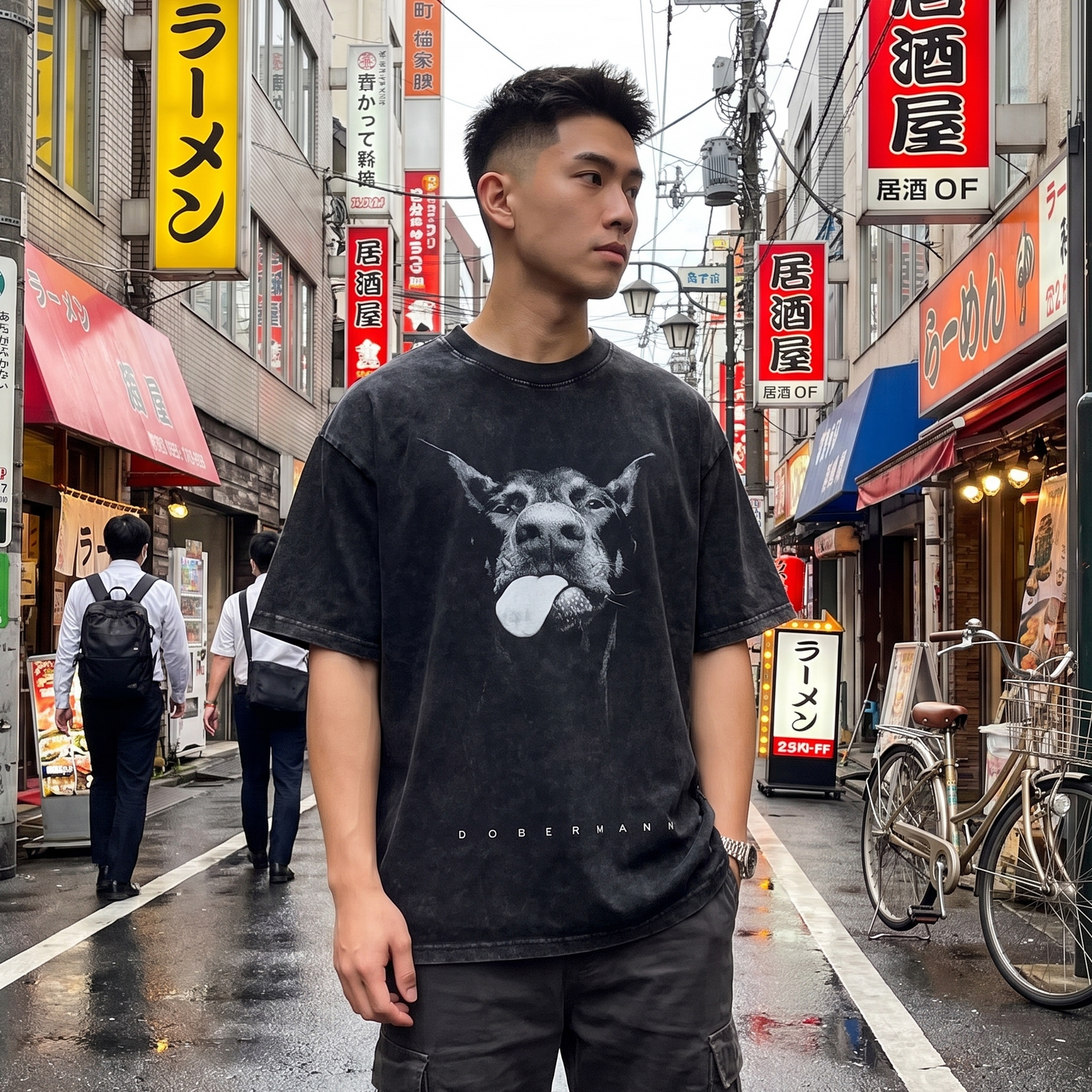 Doberman Charm Japanese T-Shirt