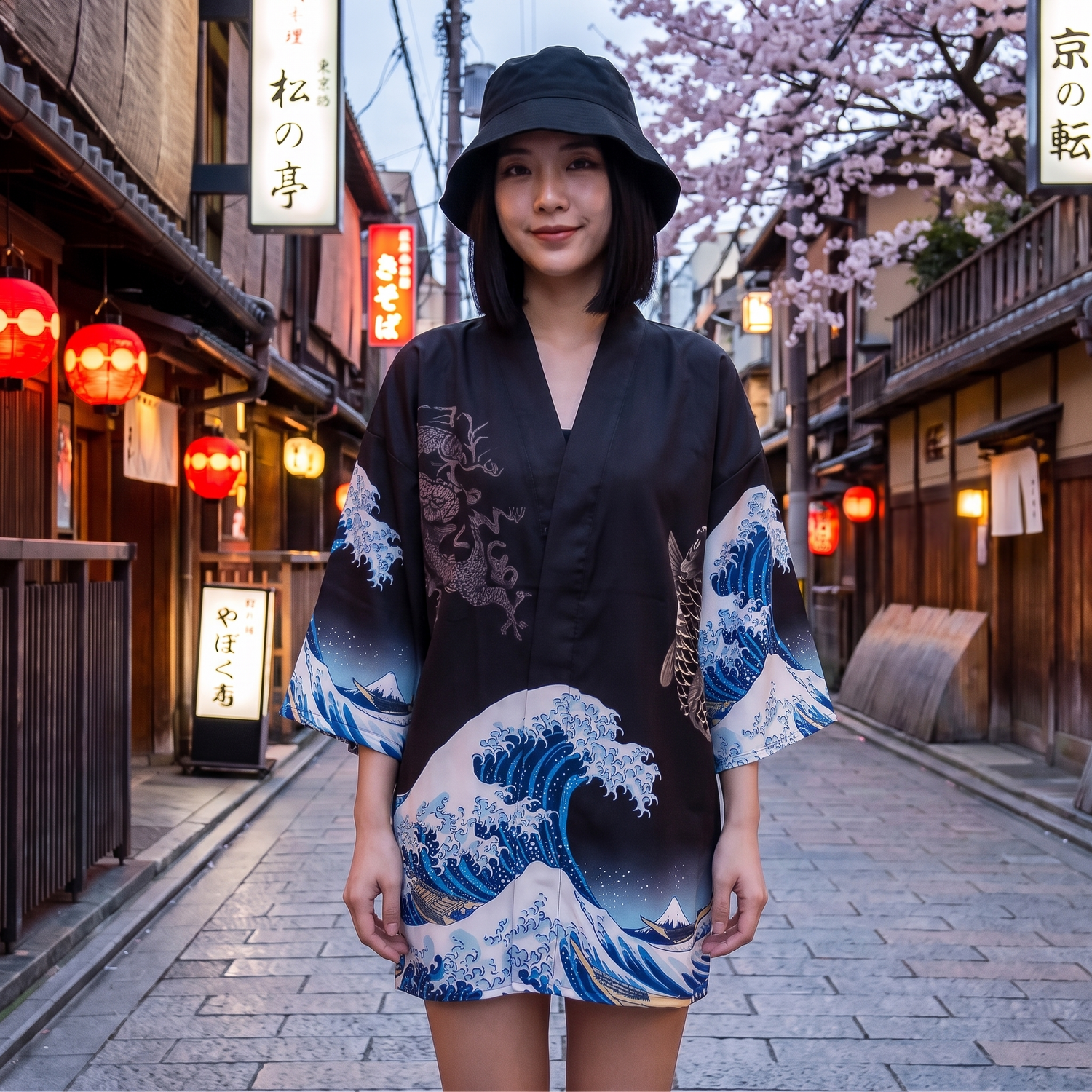 Woman Kimono Jacket Kanagawa