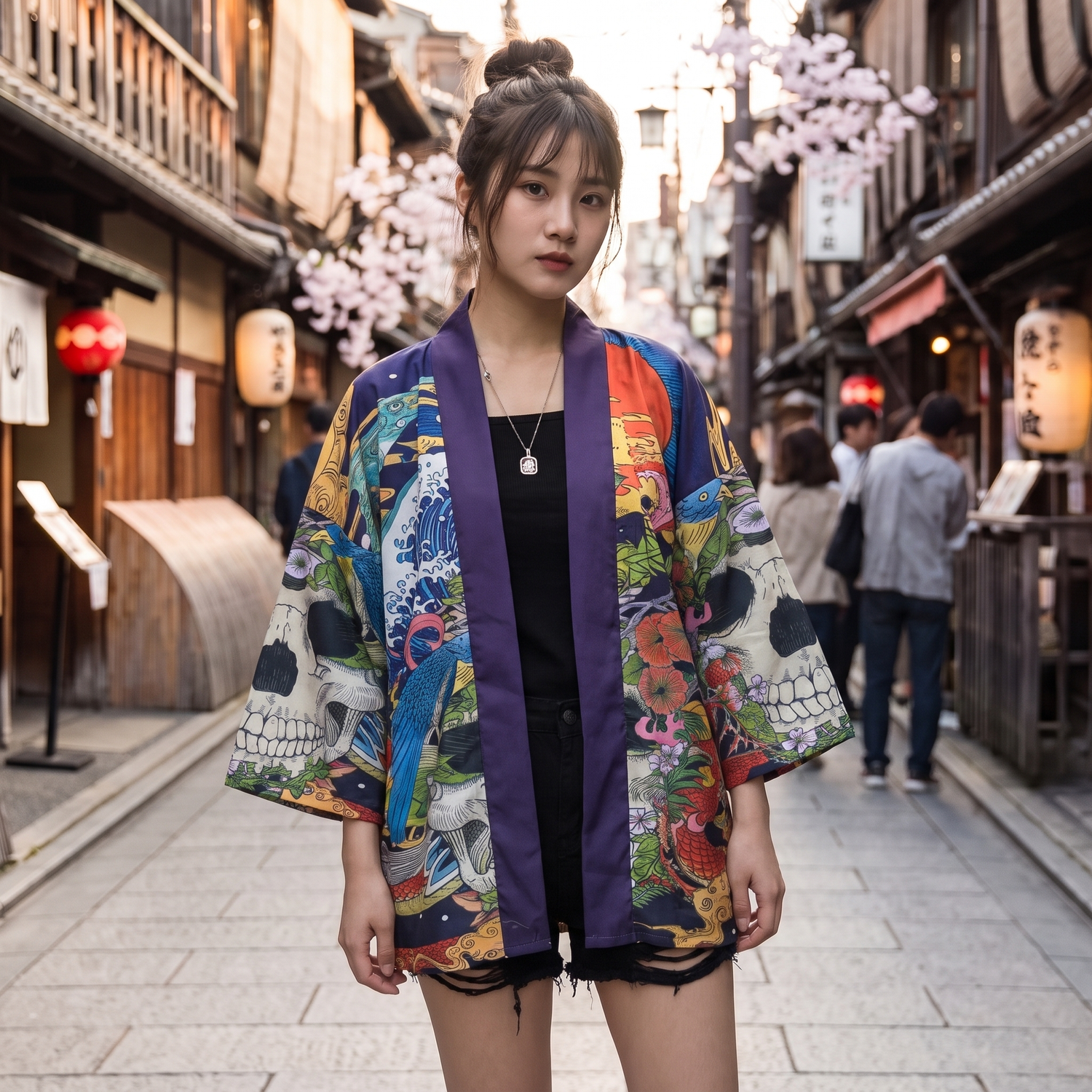 Skull Colored Kimono Jacket