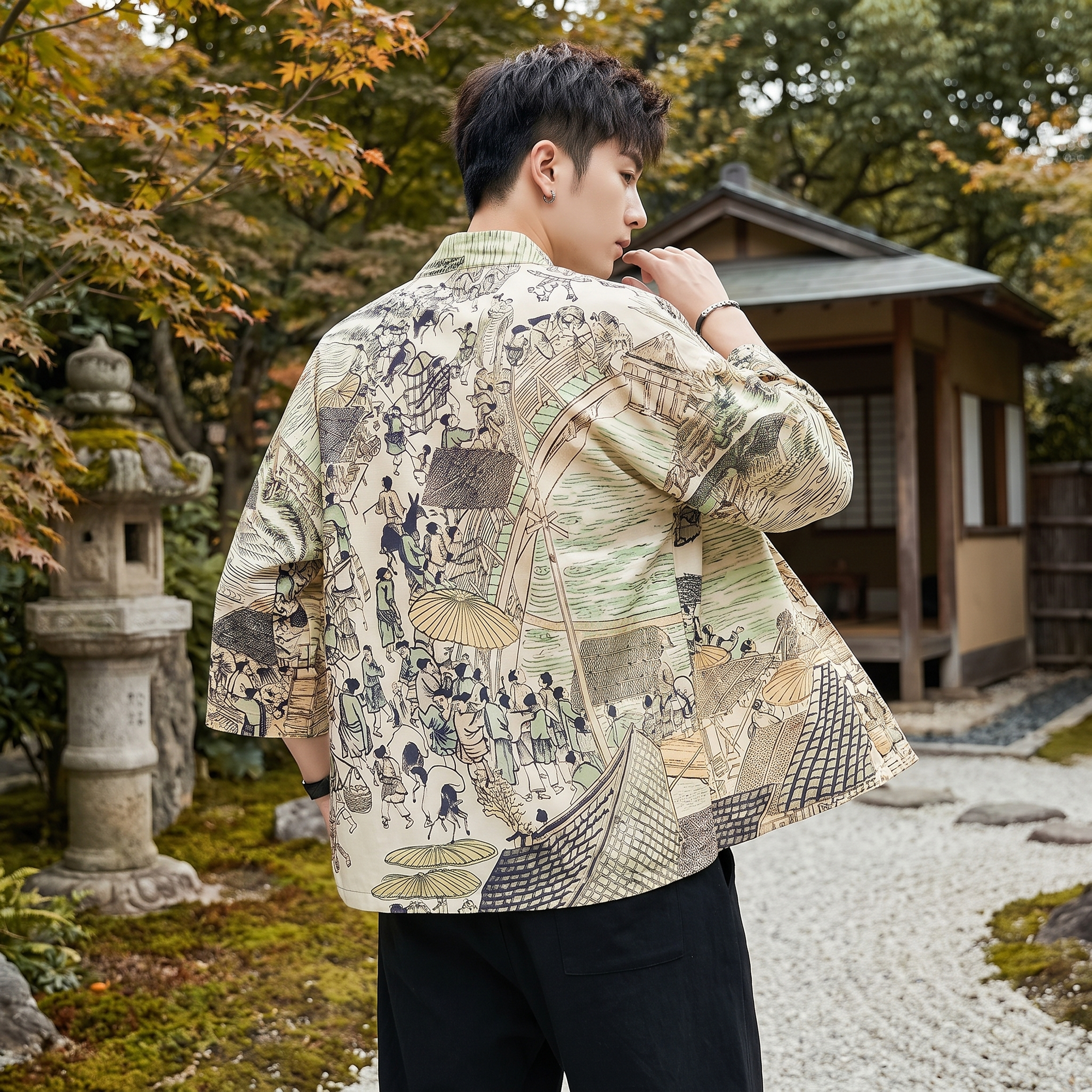 Haori Japanese Kimono Jacket | Japanese Temple