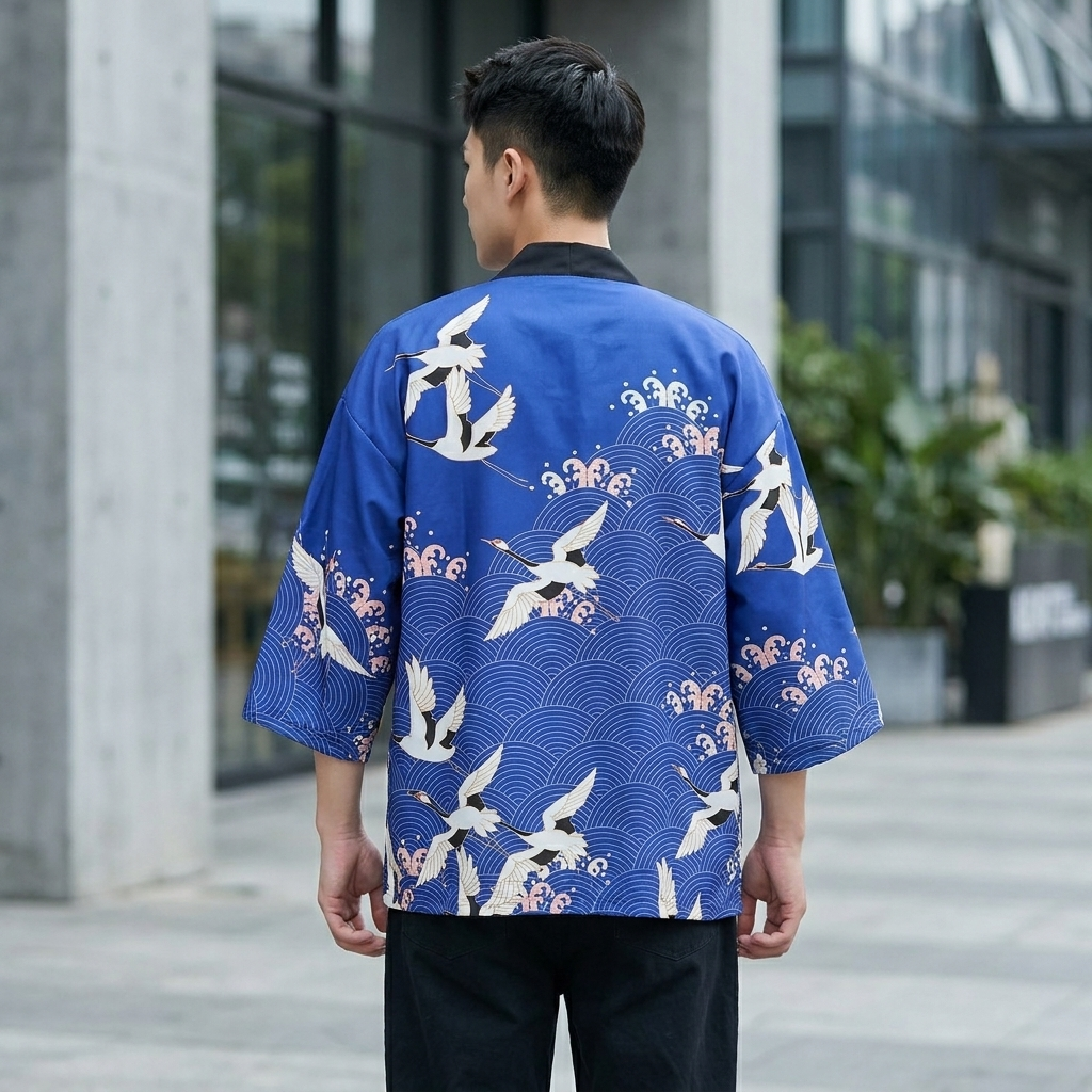 Blue Bird Kimono Jacket