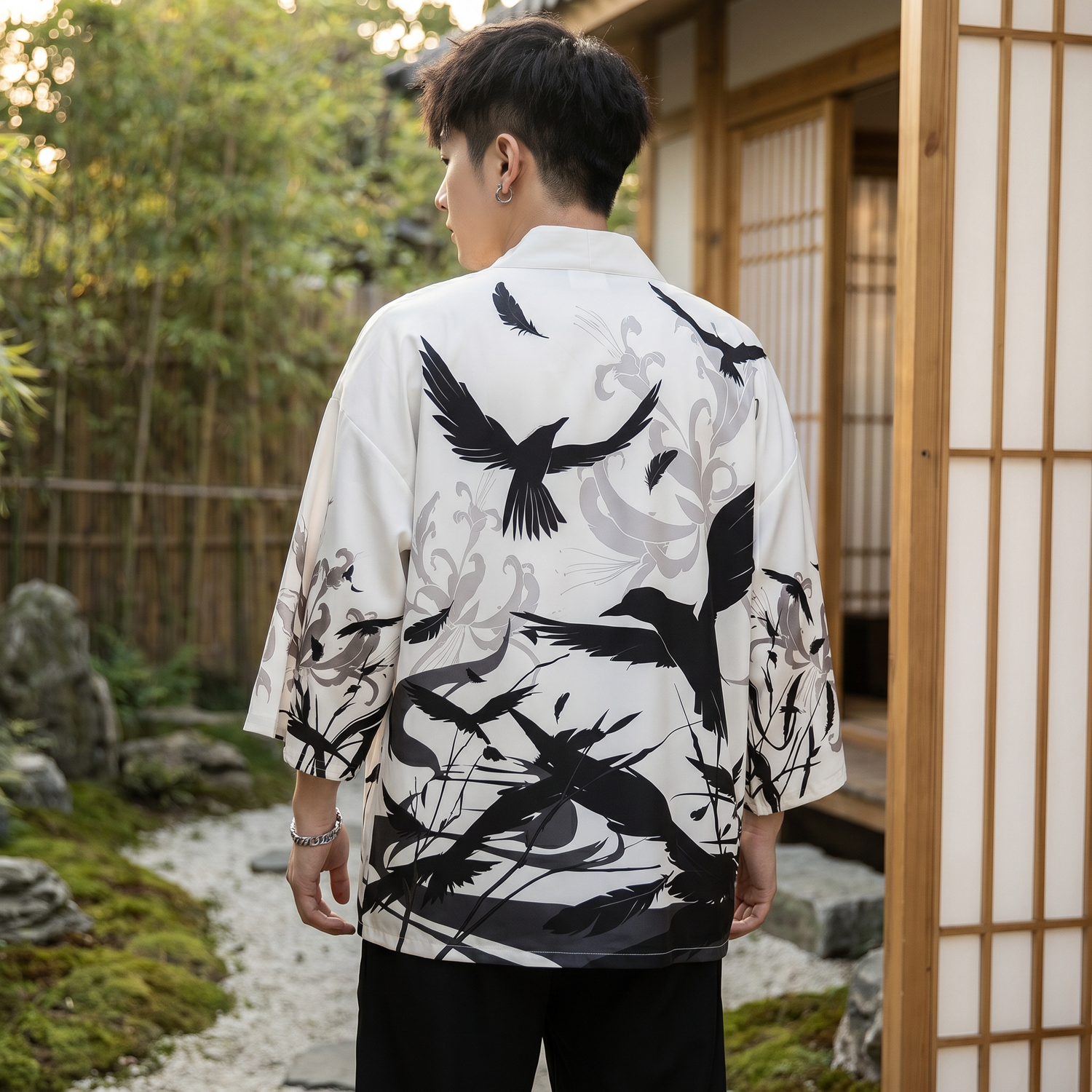Kimono Jacket </br> Black Hawks