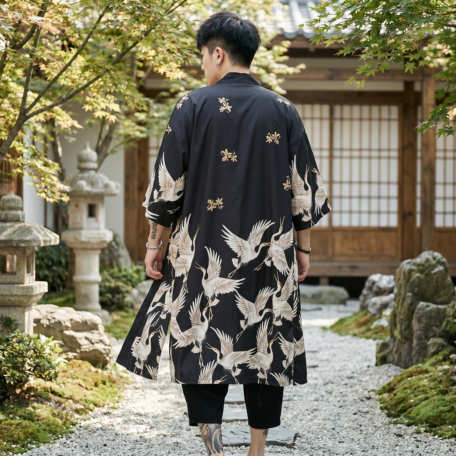Men’s Long Japanese Kimono Jacket