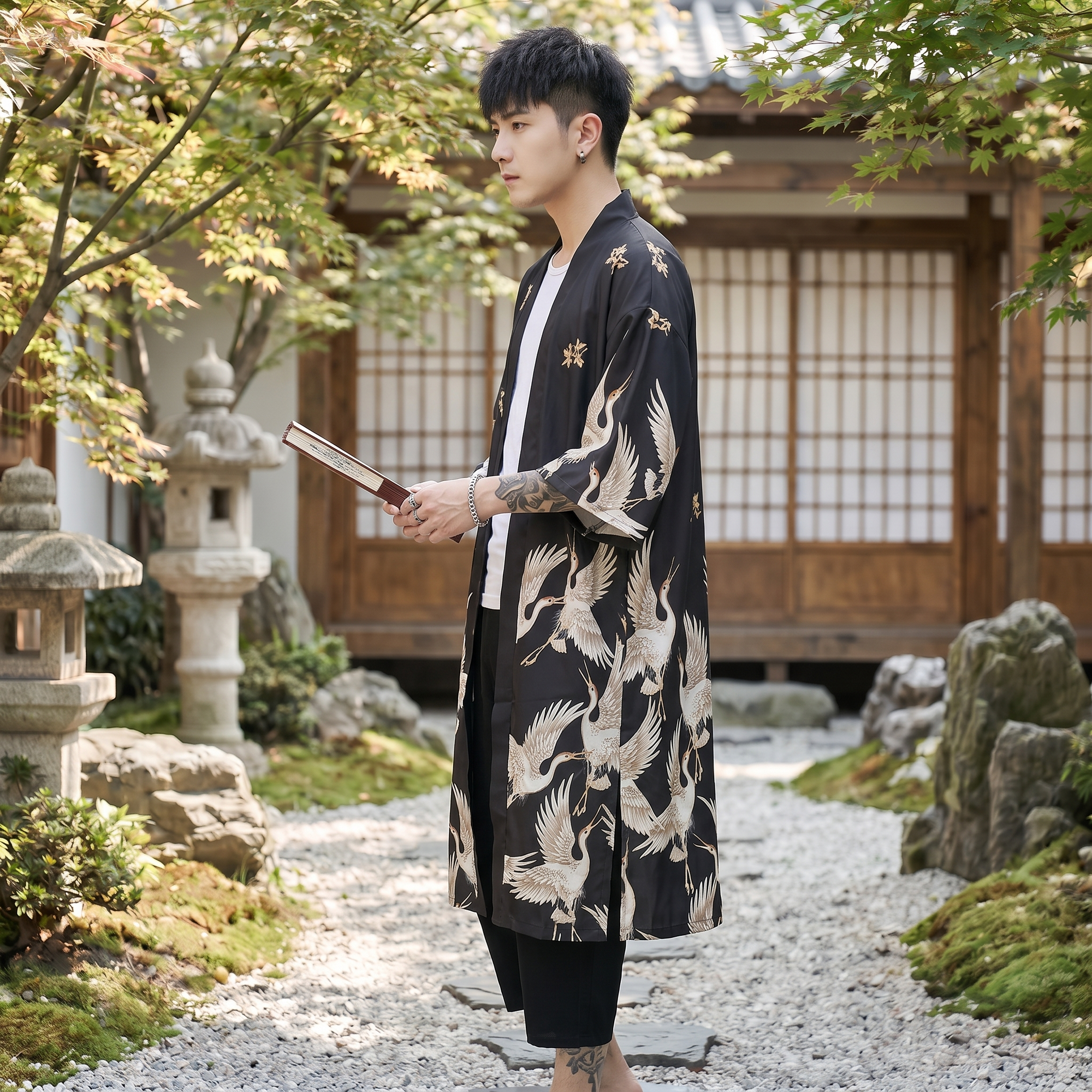 Men’s Long Japanese Kimono Jacket