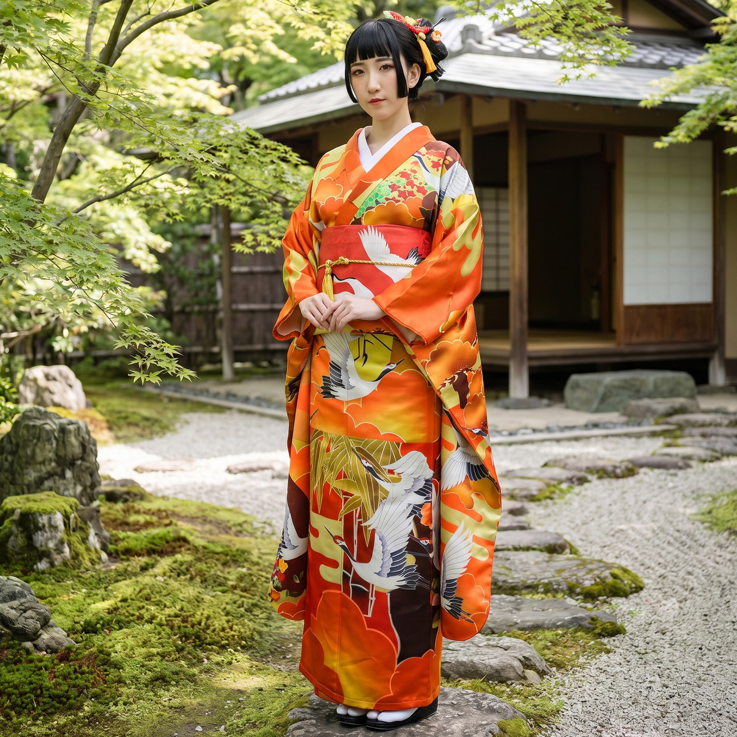 Traditional Furisode Kimono for Women