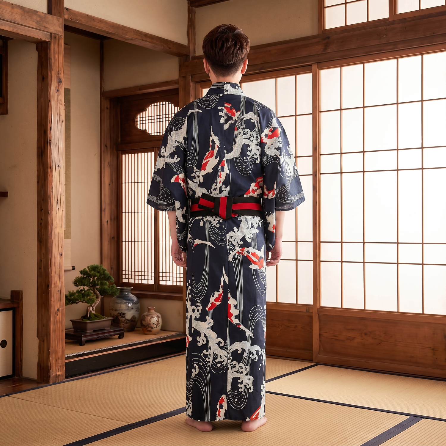 Japanese Men's Yukata Kimono Robe