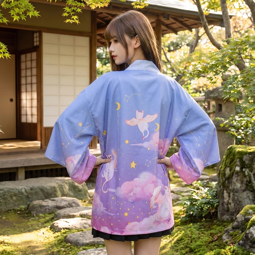 Cute Japanese Printed Kimono