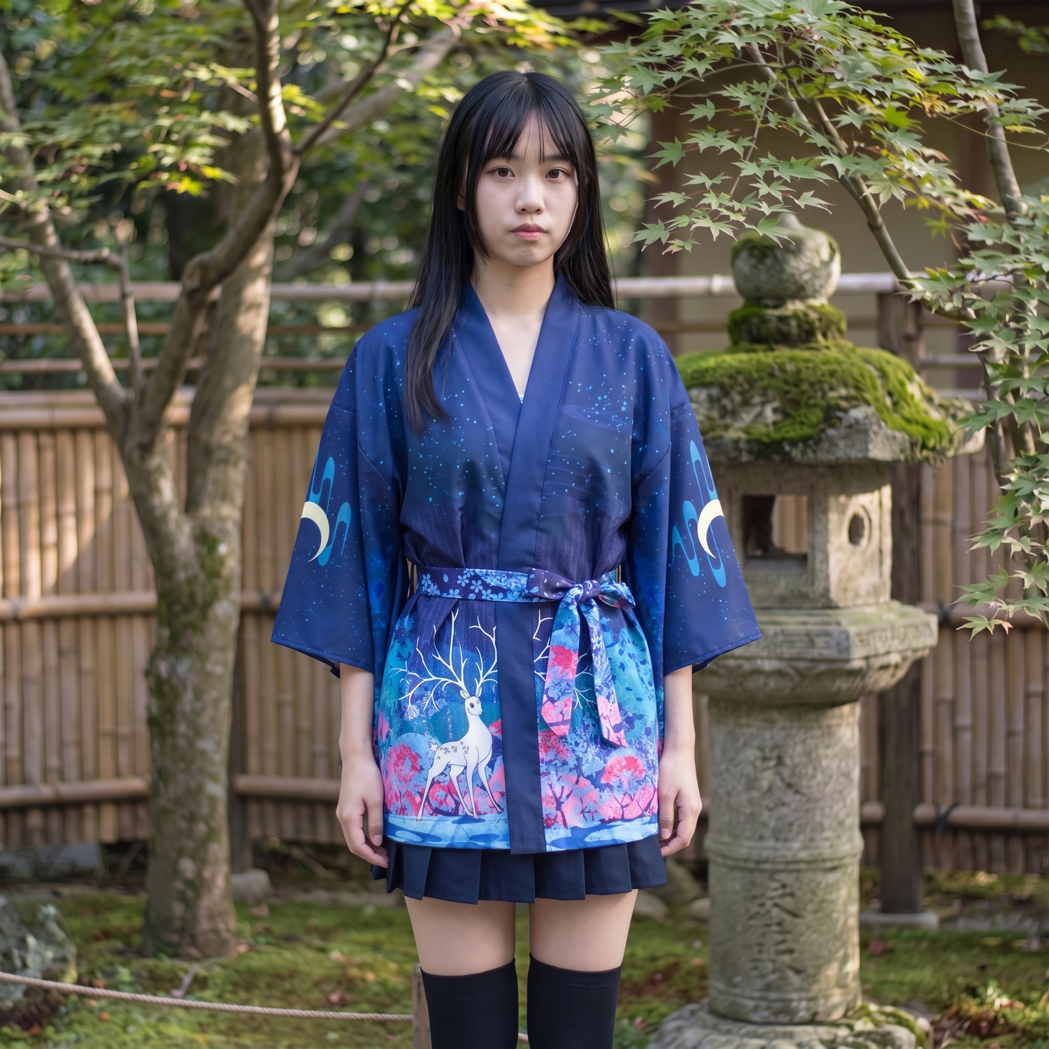 Moon Printed Japanese Haori