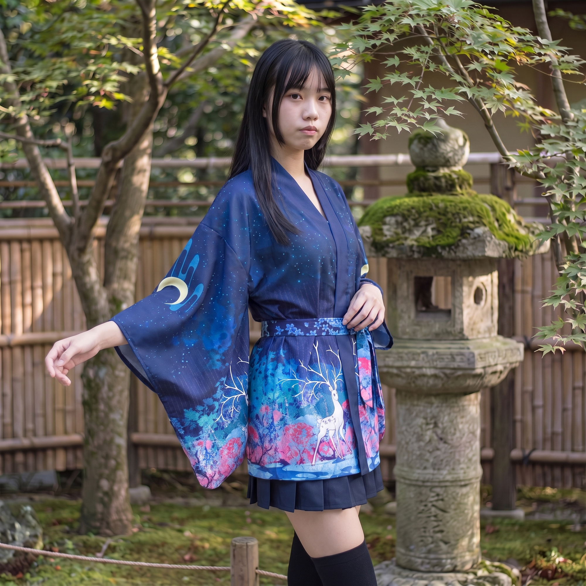 Moon Printed Japanese Haori