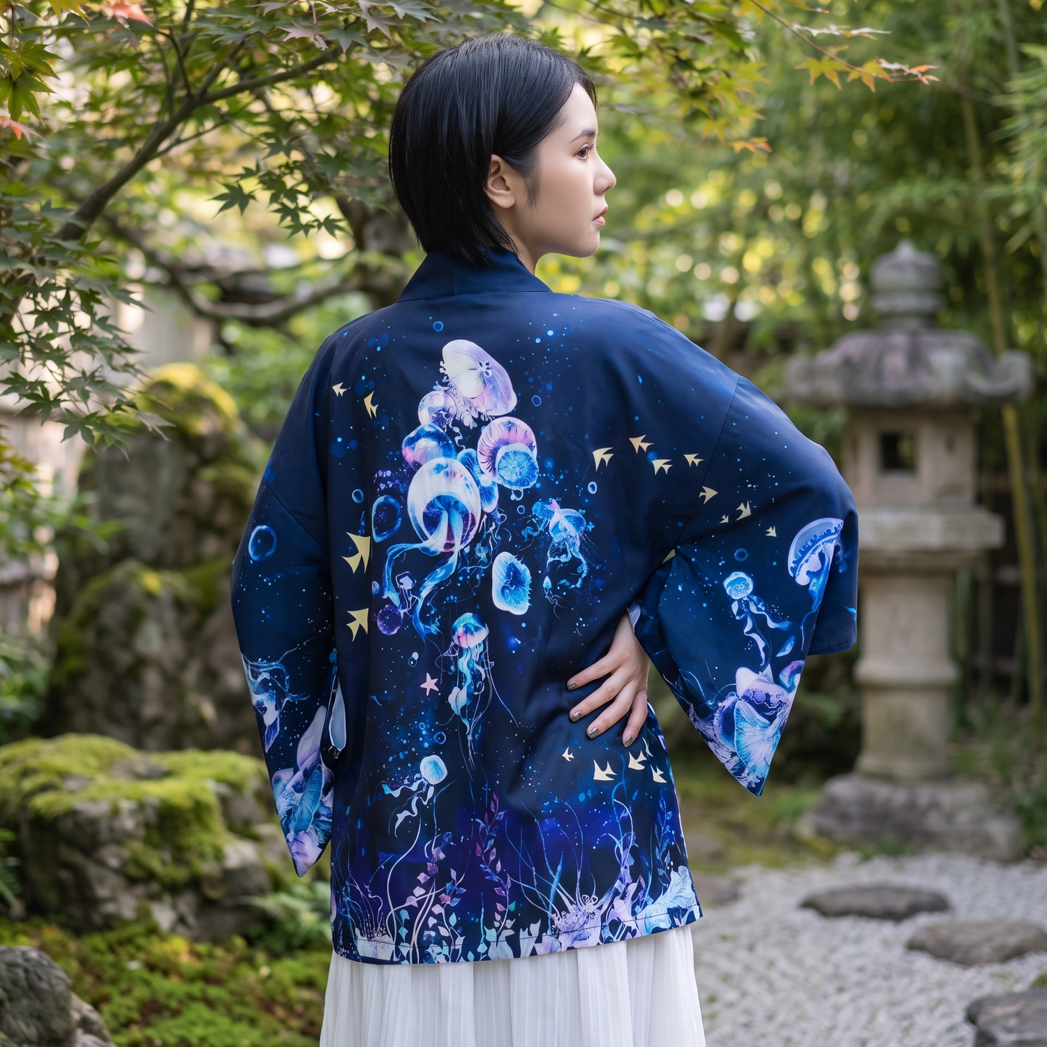 Blue Haori Japanese Kimono