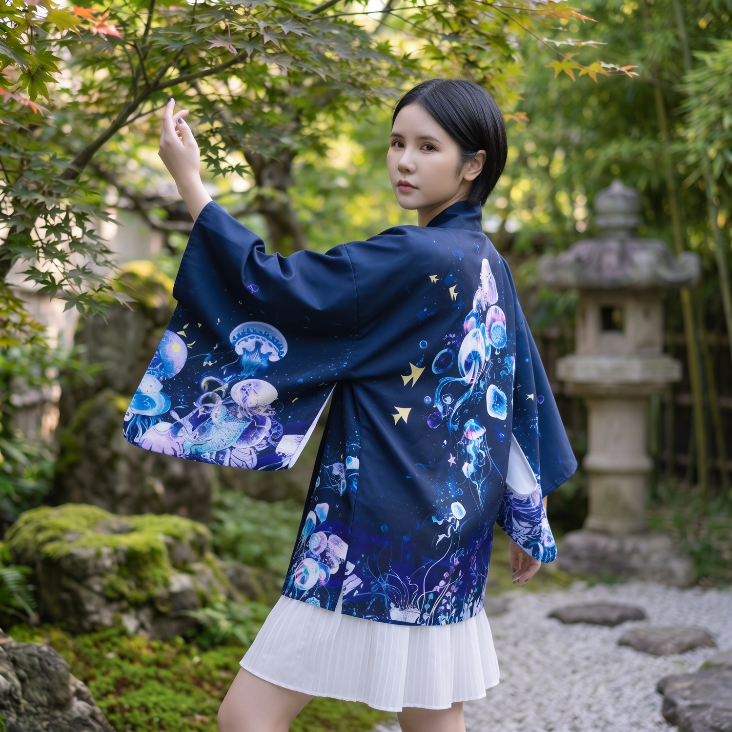 Blue Haori Japanese Kimono