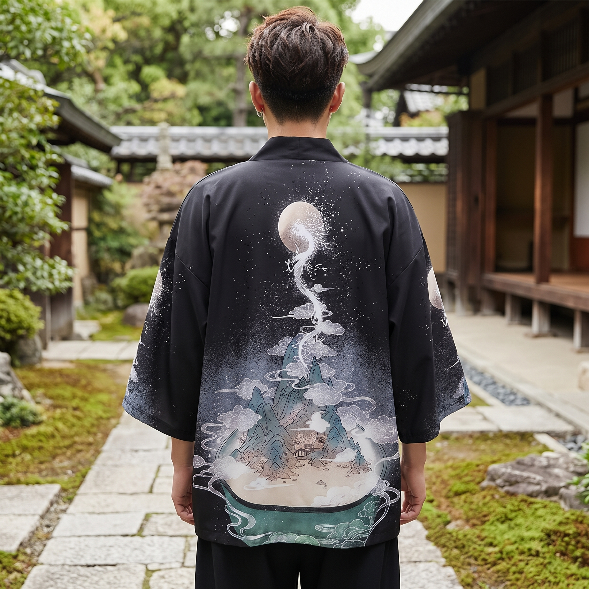 Traditional Black Japanese Kimono