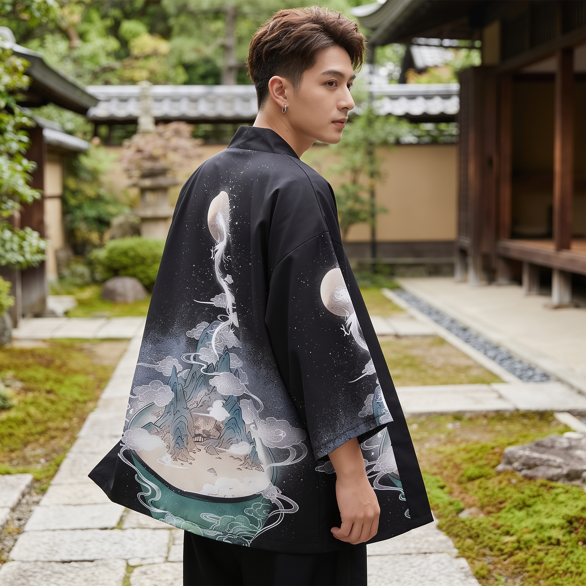 Traditional Black Japanese Kimono