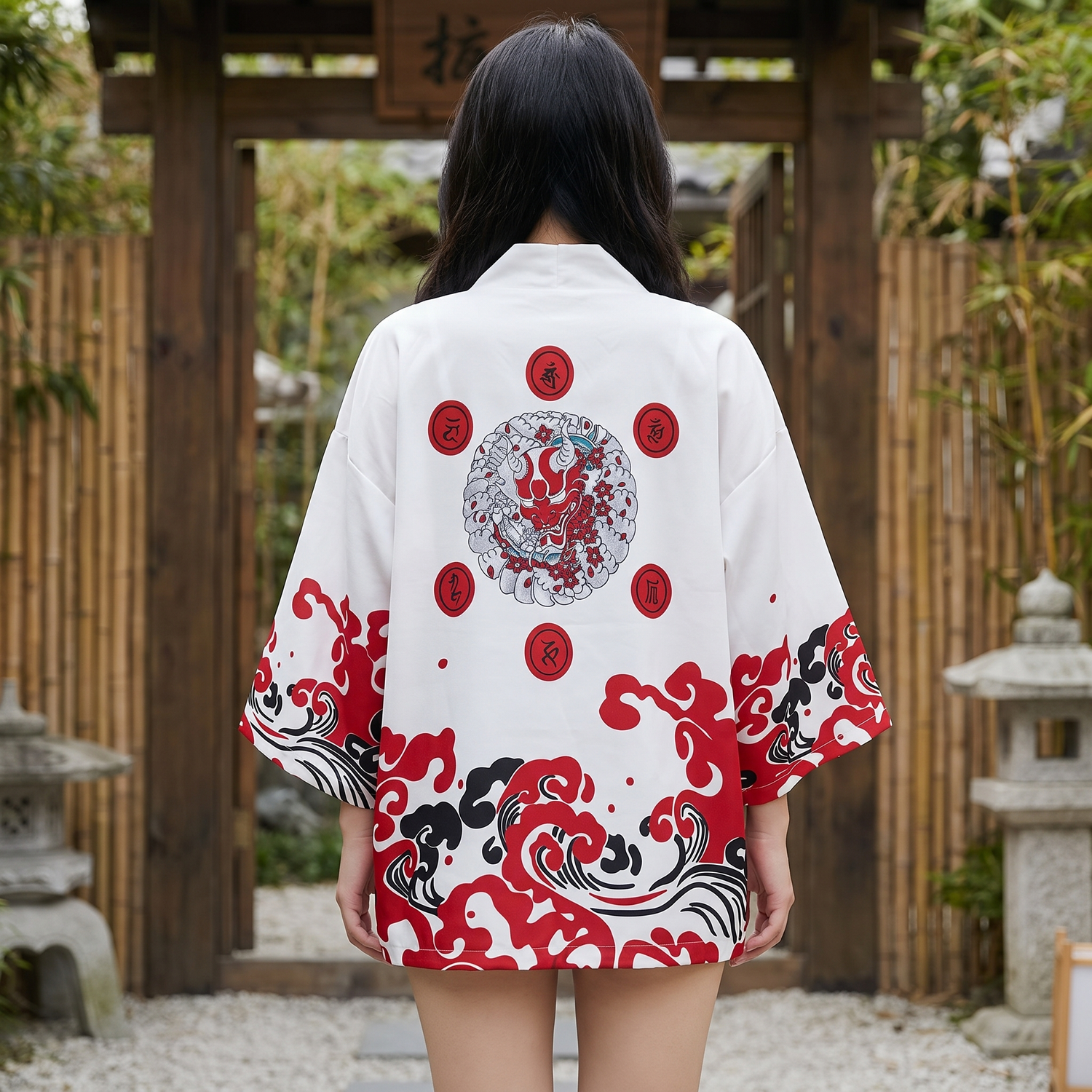 Japanese Red and white Kimono