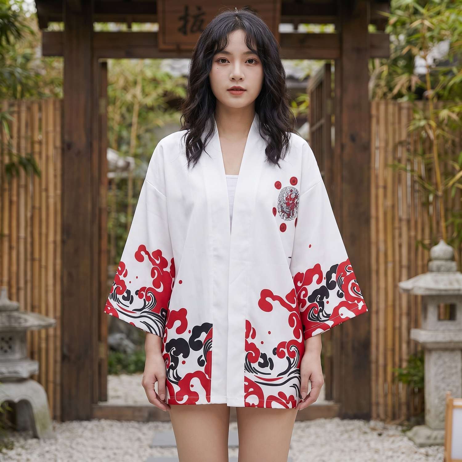 Japanese Red and white Kimono