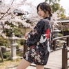 Black Floral Kimono Shirt
