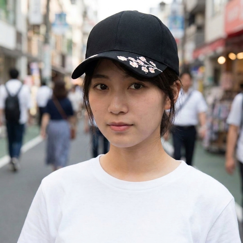 Sakura Embroidered Cap