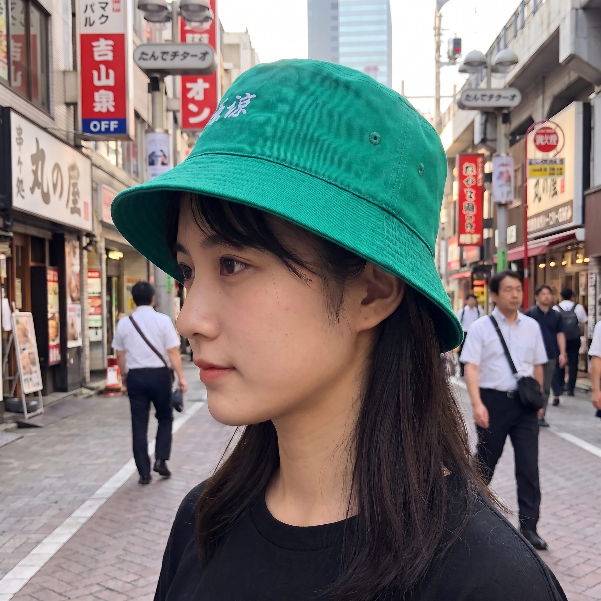 Green Japanese Kanji Hat