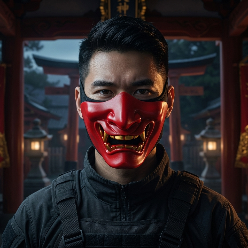 Japanese Demon Half Mask