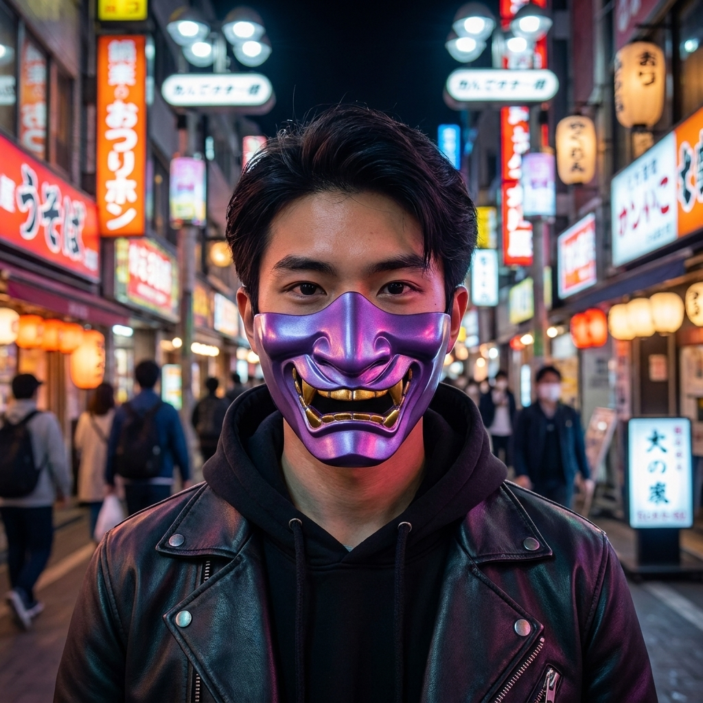 Japanese Hannya Half Mask