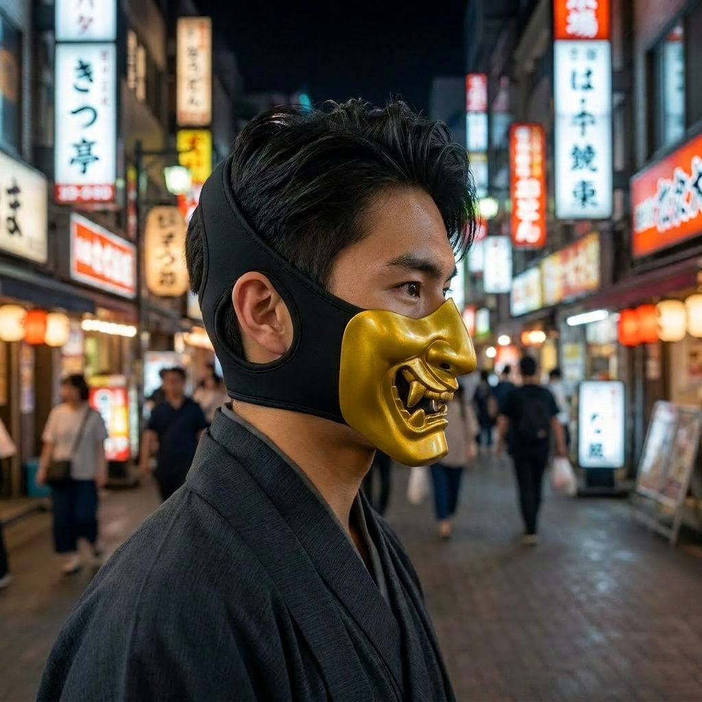 Japanese Samurai Half Mask