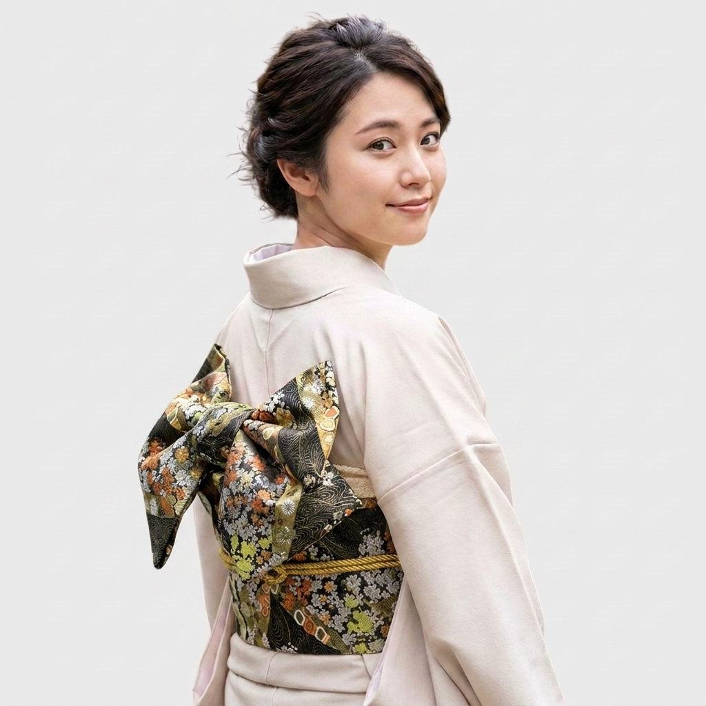 Black Kimono Belt Womens Obi