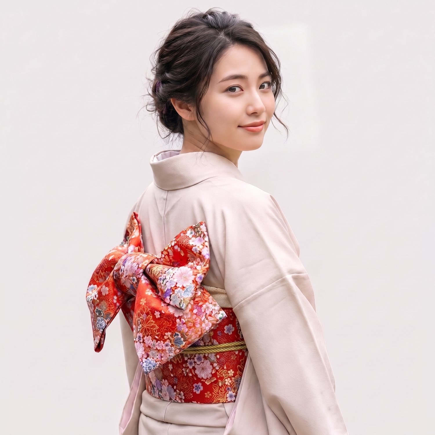 Red Kimono Belt Womens Obi