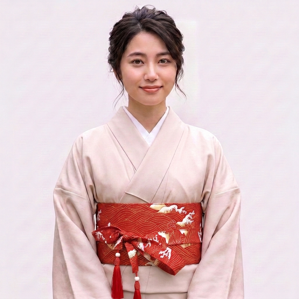Red Womens Obi Belt