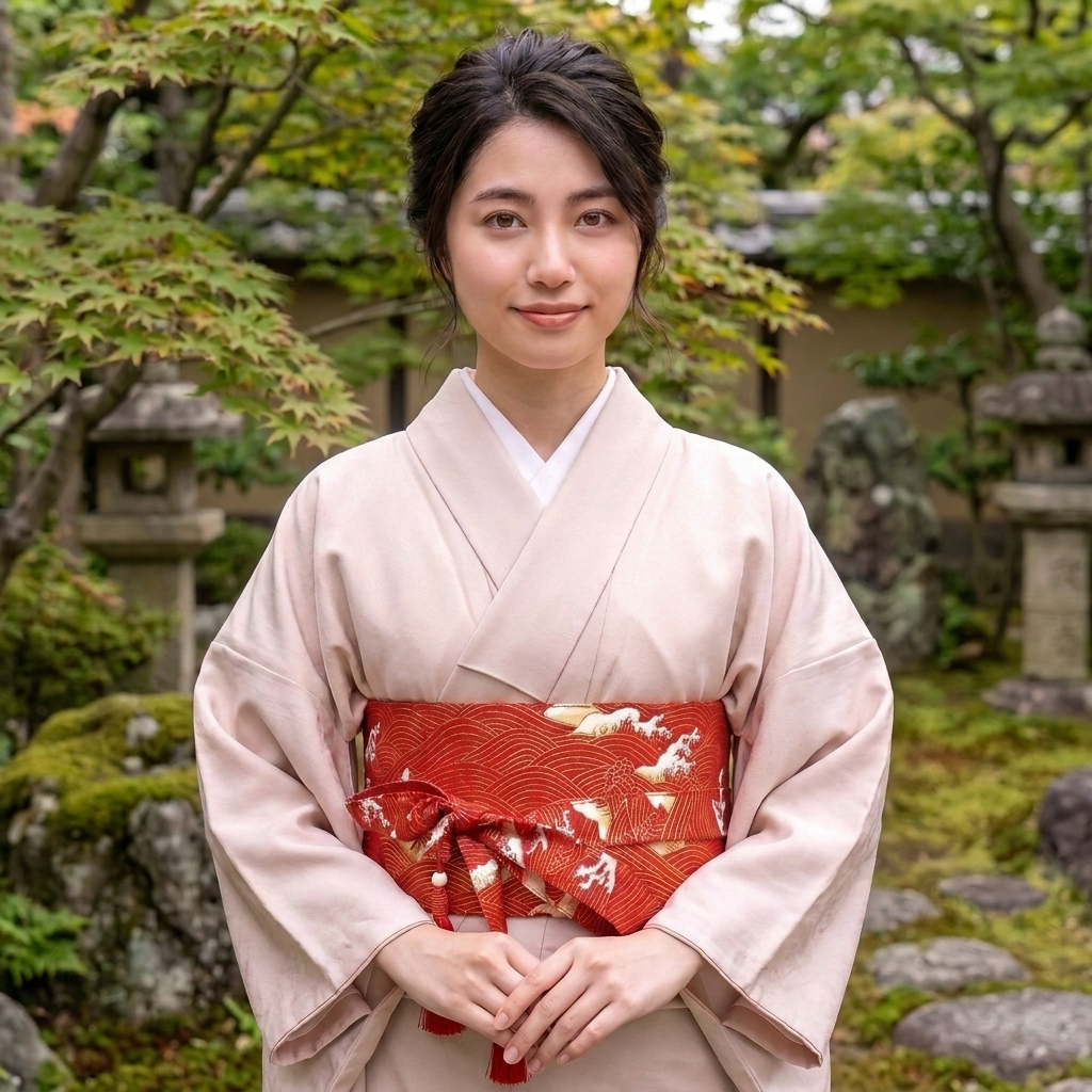 Red Womens Obi Belt