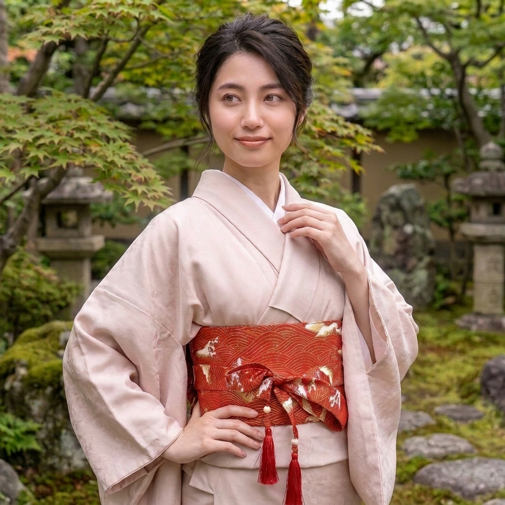 Red Womens Obi Belt