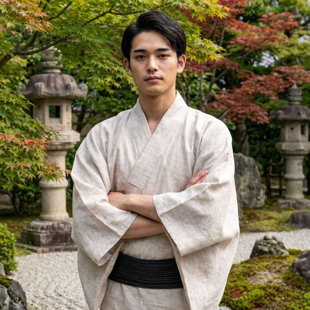 Black & White Design Belt Men's Obi