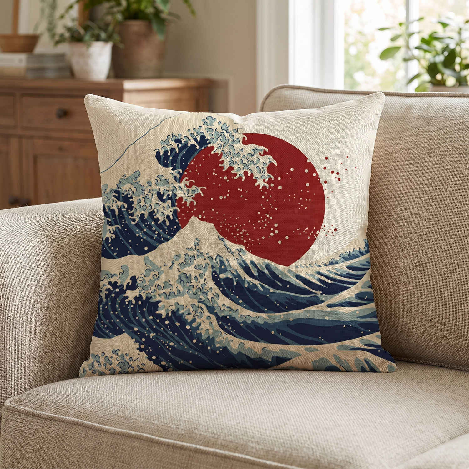 Kanagawa Japanese Cushion Cover