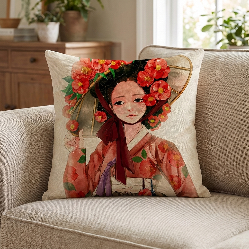 Traditional Geisha Cushion Cover