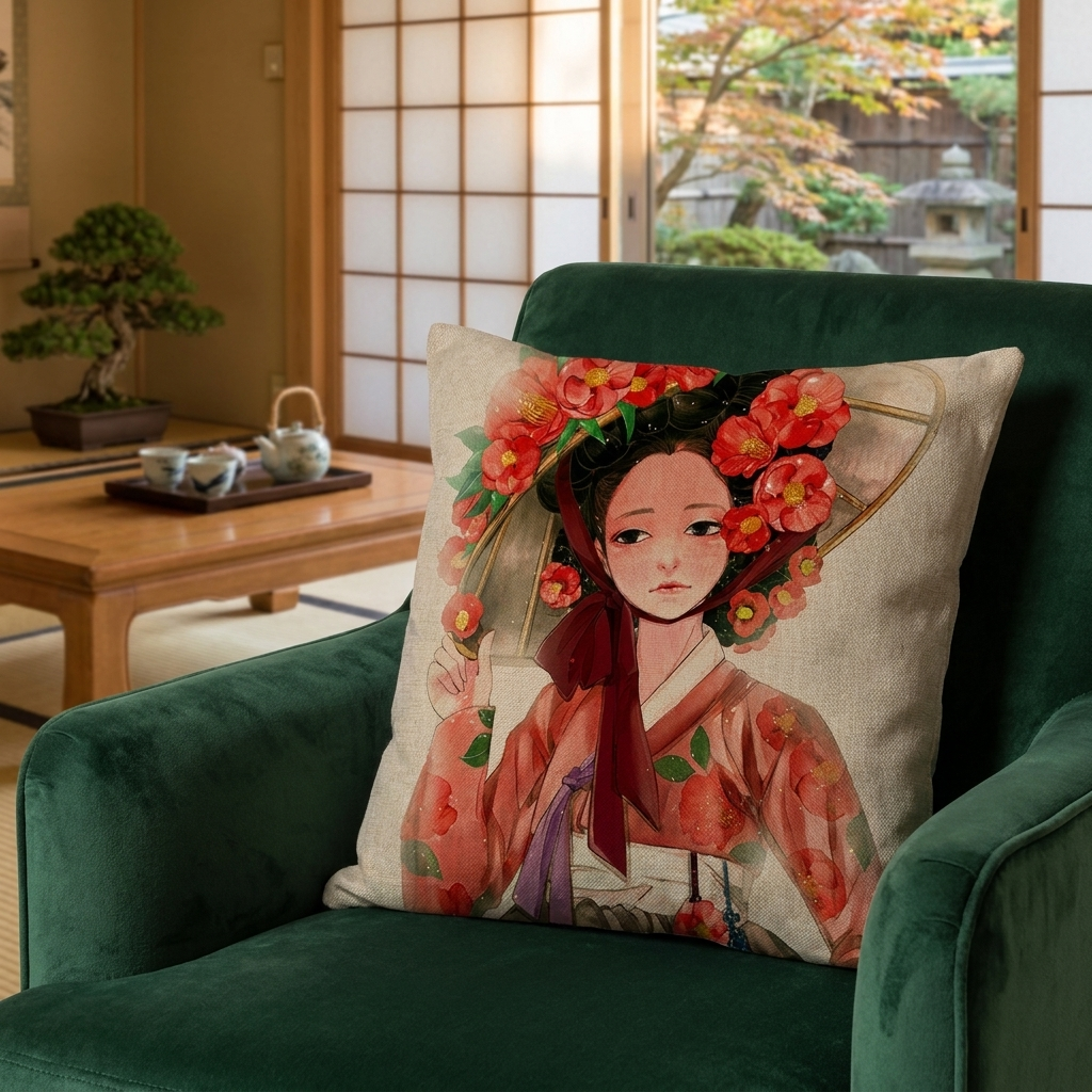 Traditional Geisha Cushion Cover