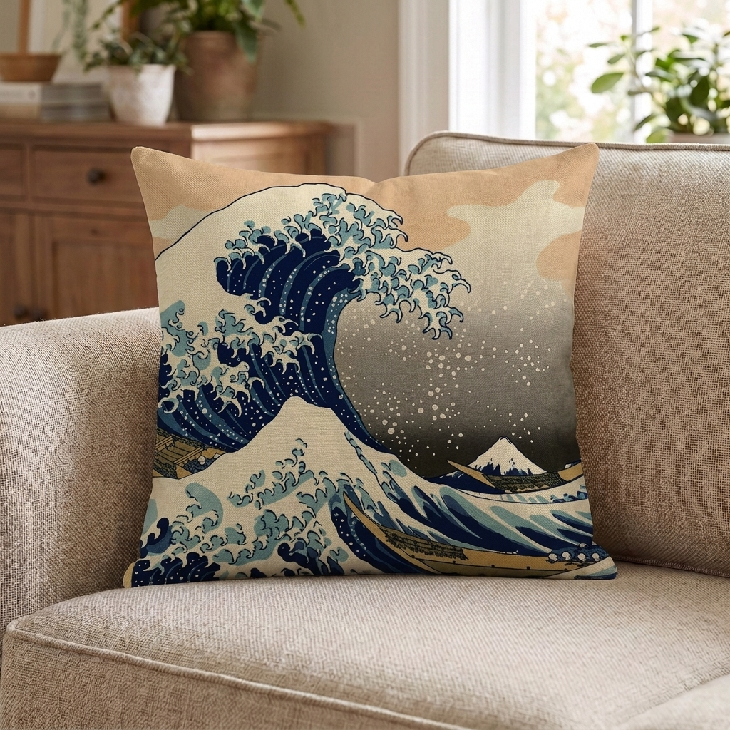 Japanese Great Wave Cushion Cover