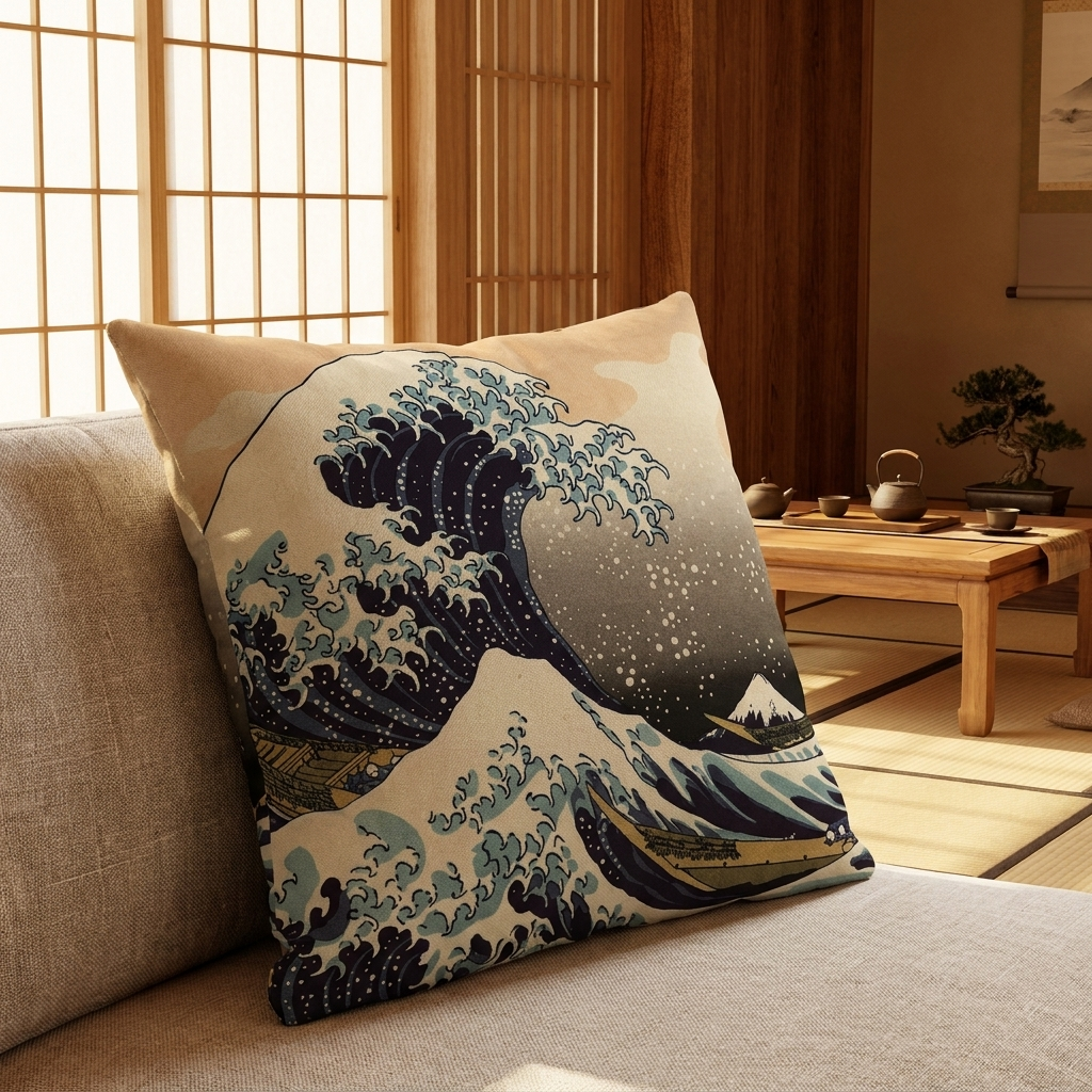 Japanese Great Wave Cushion Cover