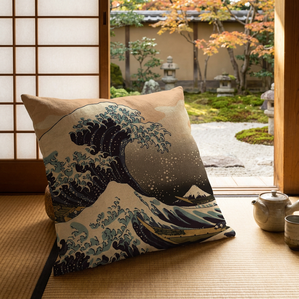 Japanese Great Wave Cushion Cover