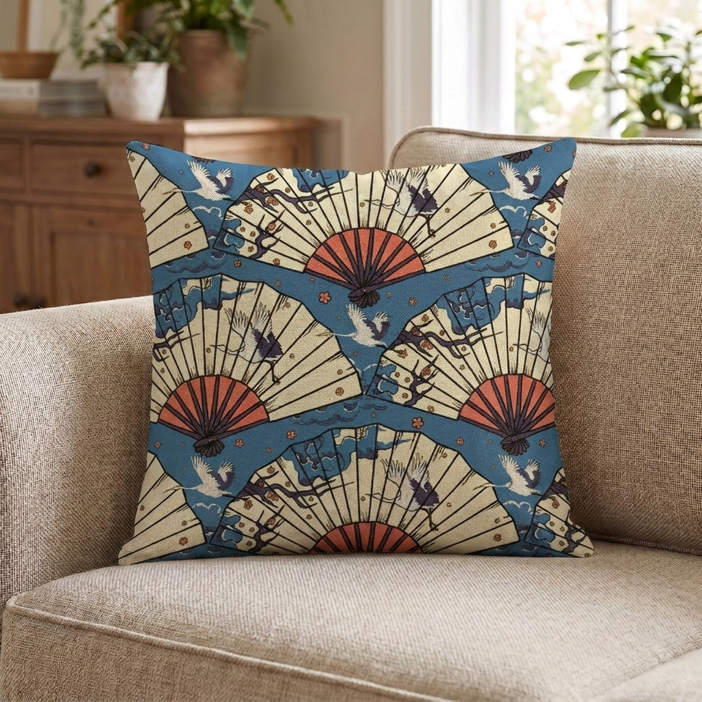 Fan pattern Japanese Cushion Cover