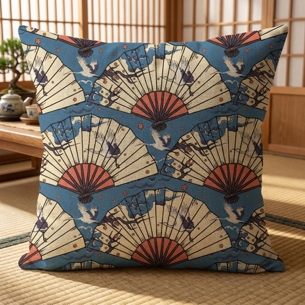 Fan pattern Japanese Cushion Cover