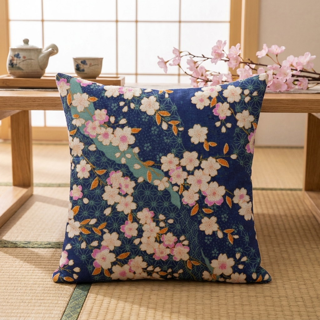 Japanese Sakura Cushion Cover