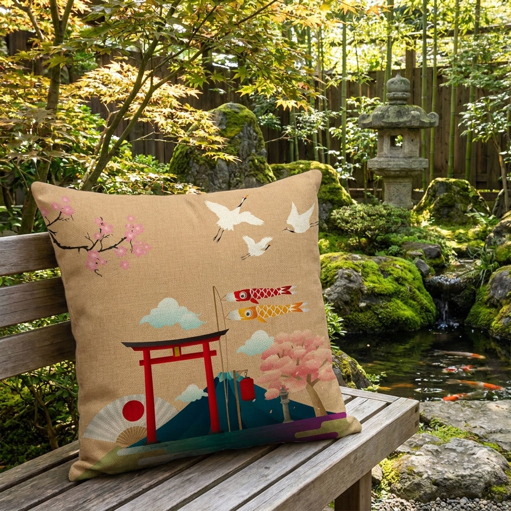 Japanese Torii Gate Cushion Cover