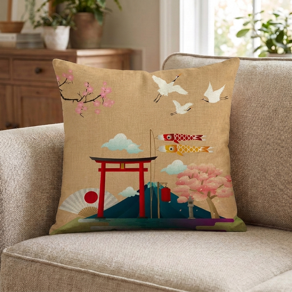 Japanese Torii Gate Cushion Cover