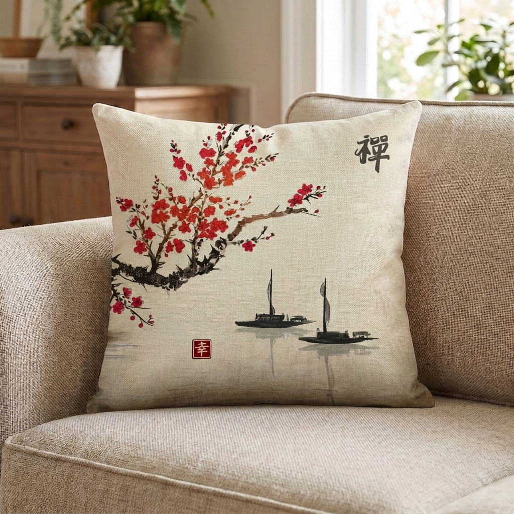 Cherry Blossoms Cushion Cover