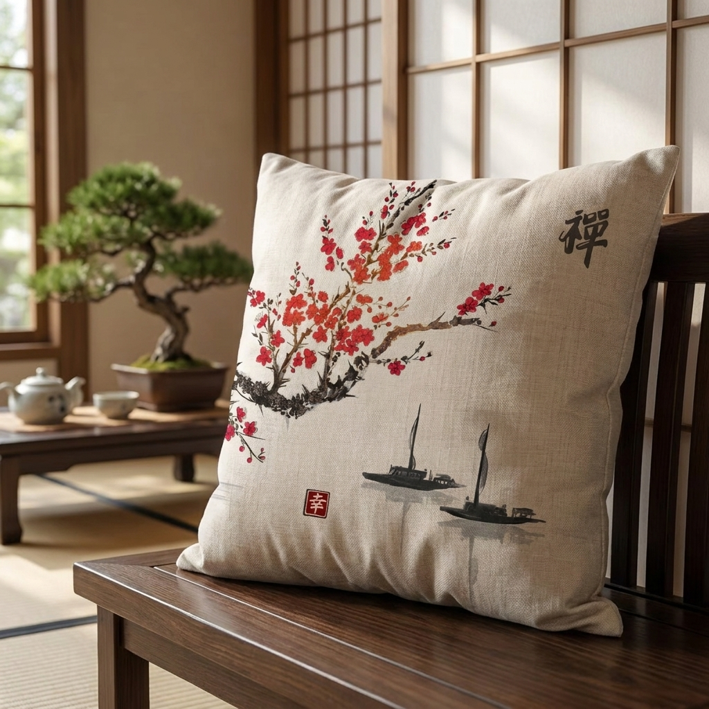 Cherry Blossoms Cushion Cover