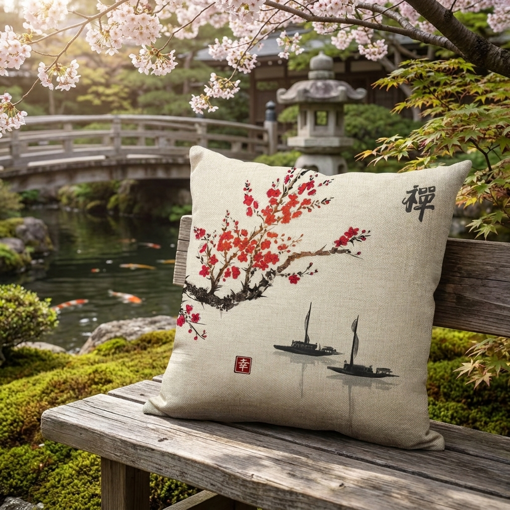 Cherry Blossoms Cushion Cover