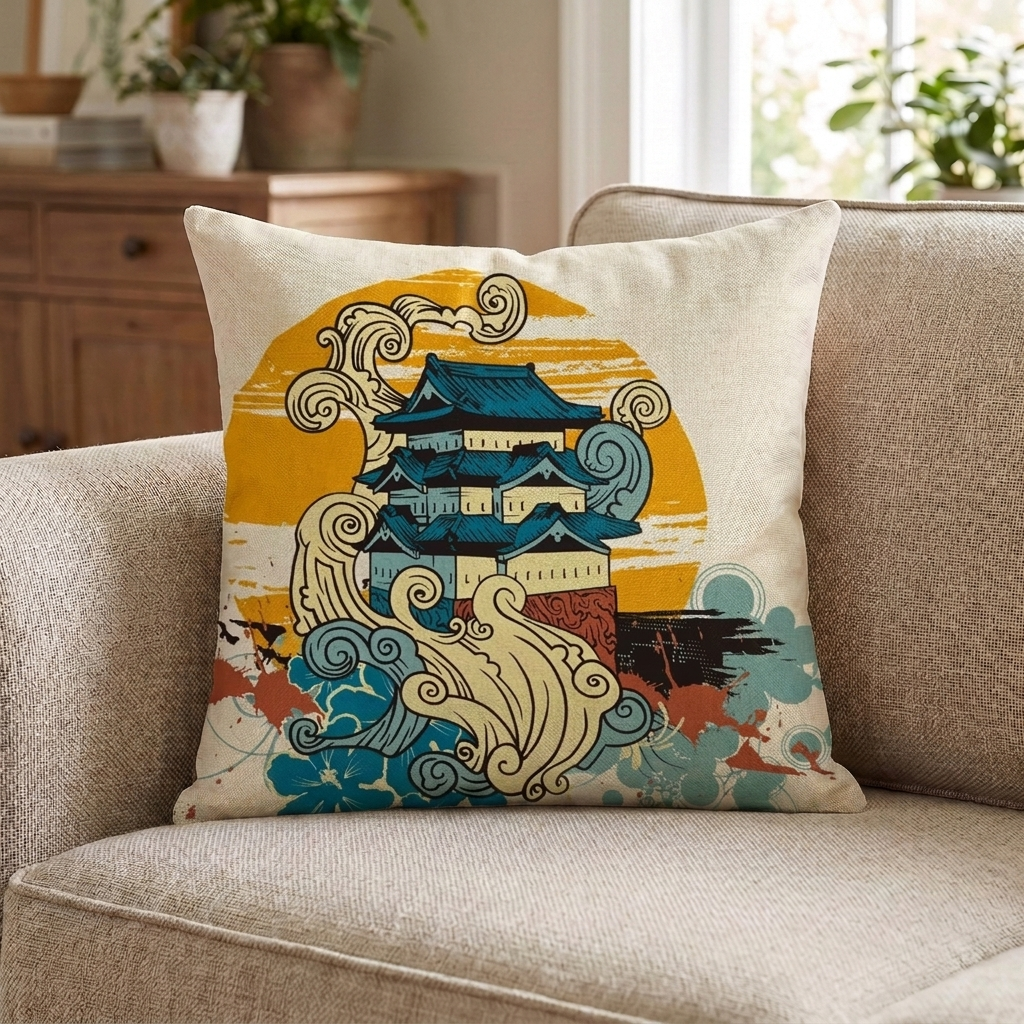 Japanese Inspired Cushion Cover