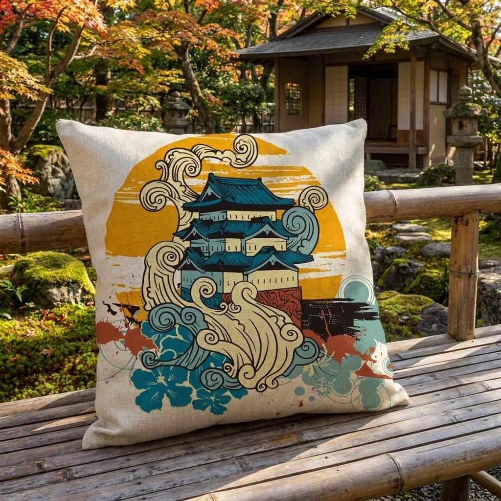 Japanese Inspired Cushion Cover