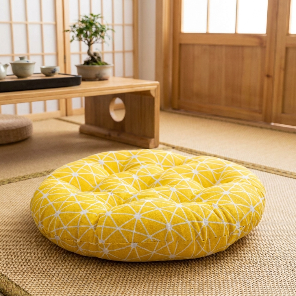 Japanese Yellow floor Cushion
