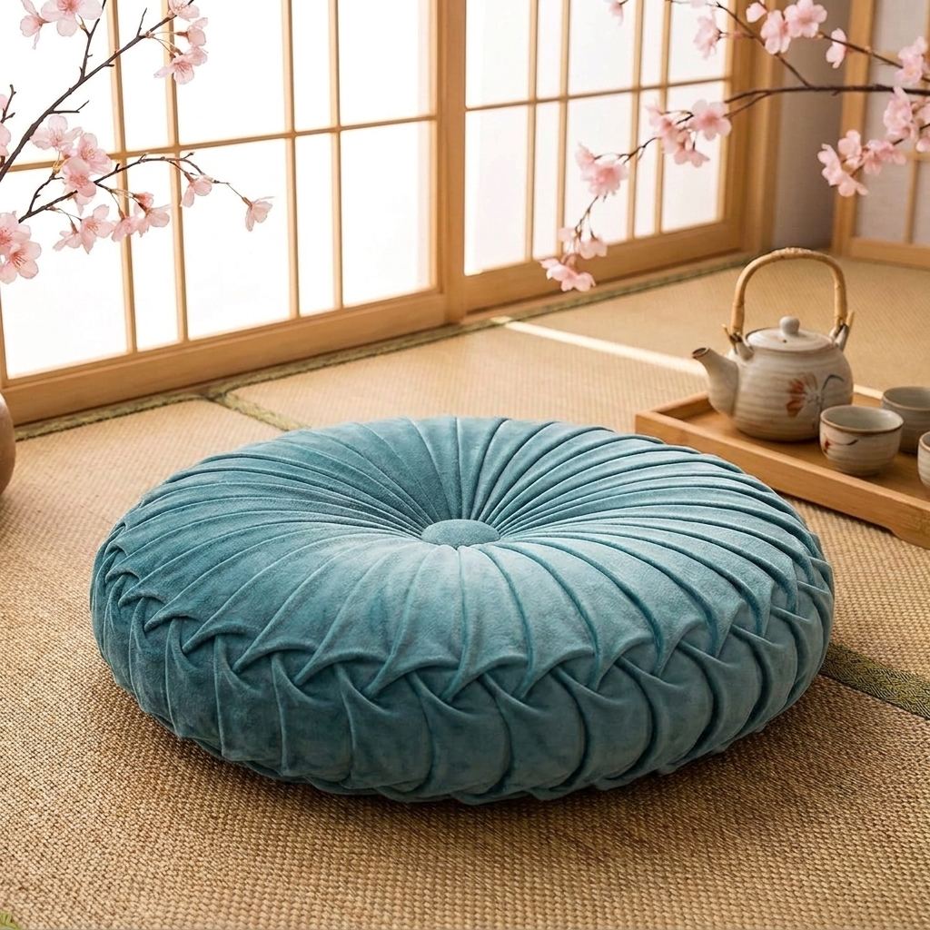 Green Fabric Japanese Cushion