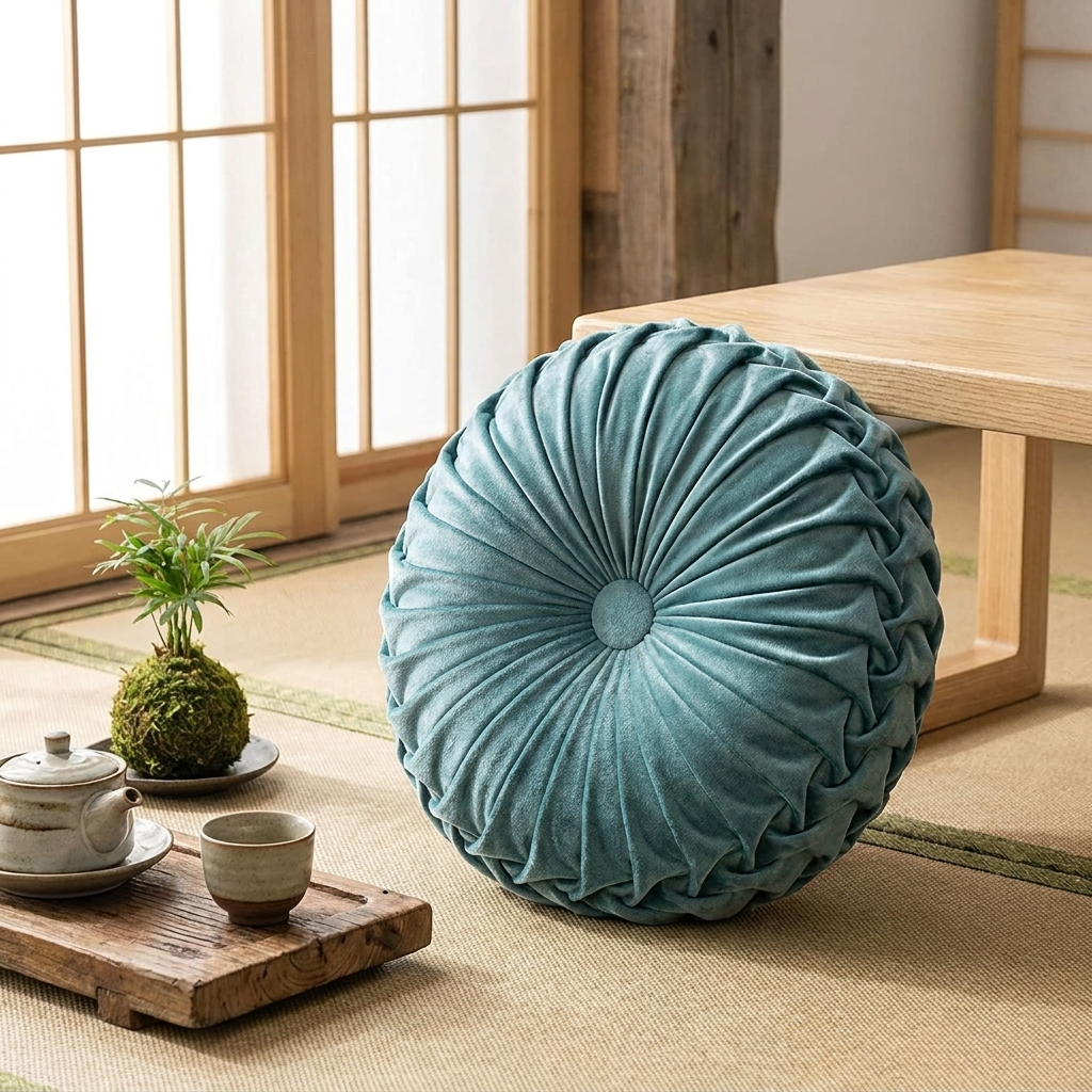 Green Fabric Japanese Cushion